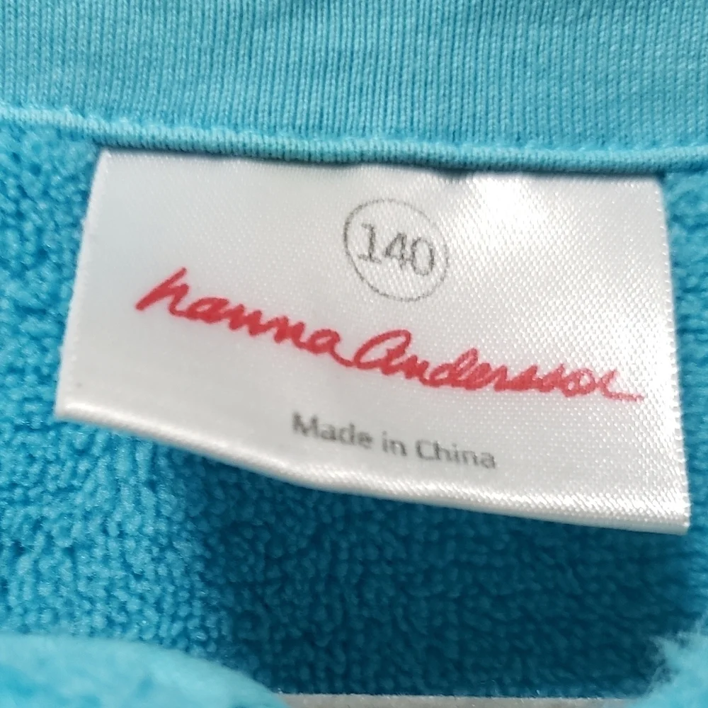 Hanna Andersson Girls Blue Butterfly Fleece Pullover